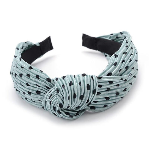 Serre-tête en satin plissé à pois Ada